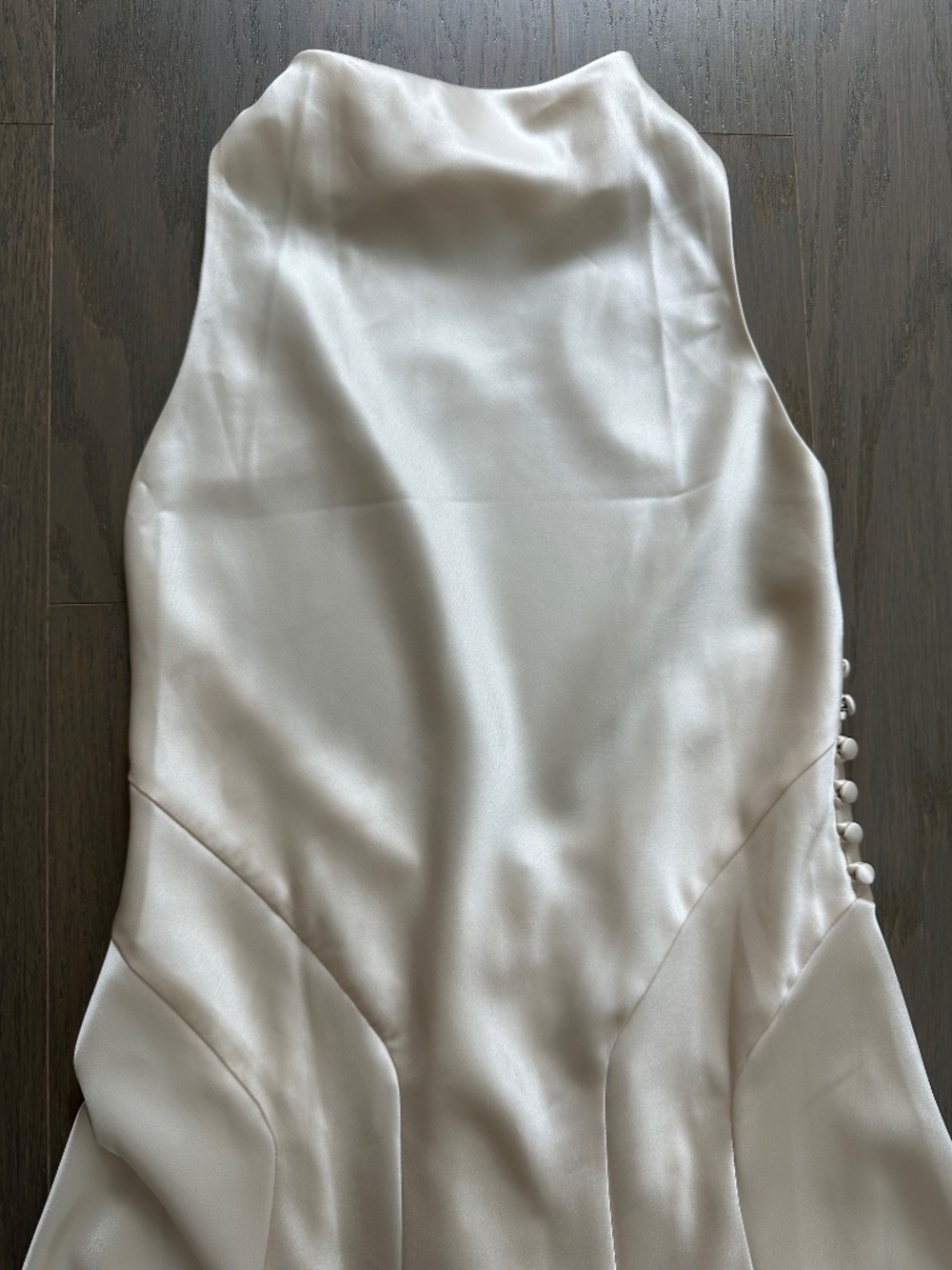 Reformation ROY Satin Wedding Dress Halter Gown Fior Di Latte Ivory With Tags 0 - Picture 7 of 10